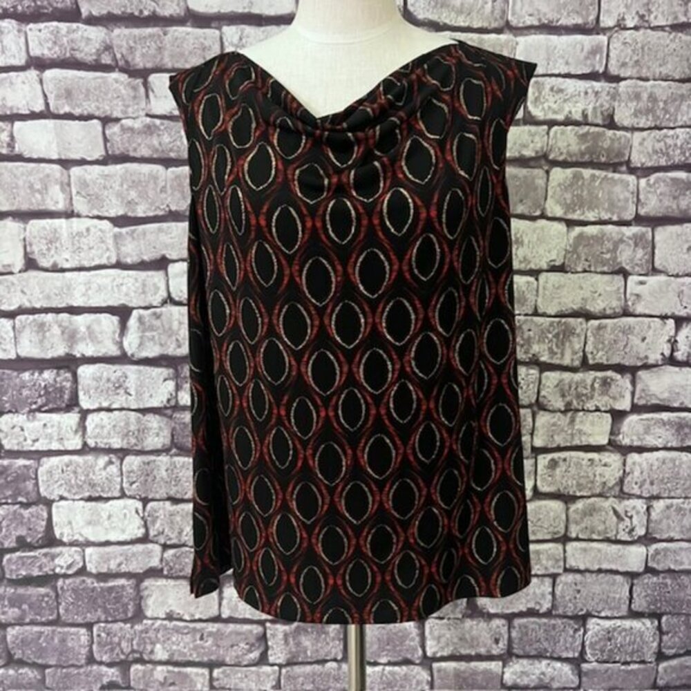 Peck & Peck Sleeveless Draped Neck Blouse Size XL